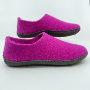 Cosyfeet Pure Wool Mooch Comfort Sip‎ On Slippers Womens 8 Hot Pink Black Shoes